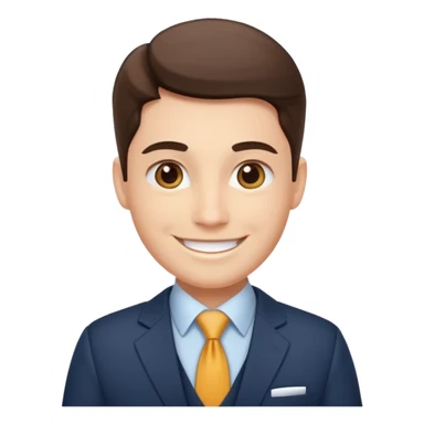 professional B2B sales representative, business attire, friendly expression emoji sticker