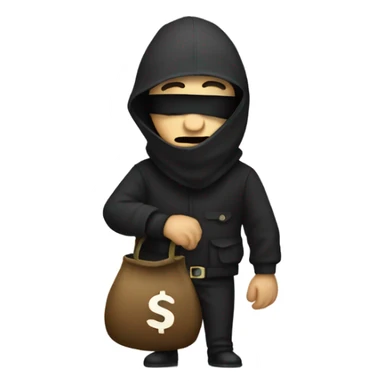 A robber with a moneybag  sticker
