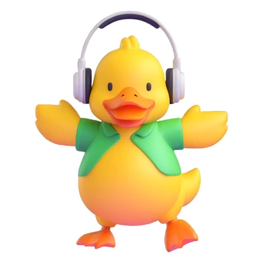 duck dancing to dubstep with headphones sticker