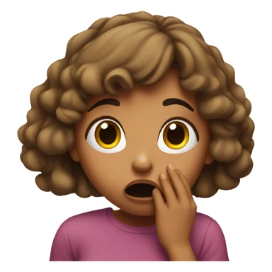 Girl shocked with hand over mouth sticker