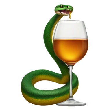 A snake with a glass of the whiskey in it's tail sticker