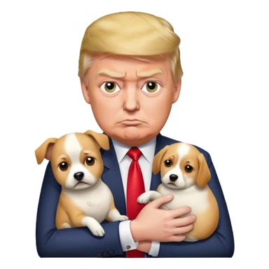 Trump farting on a dog sticker