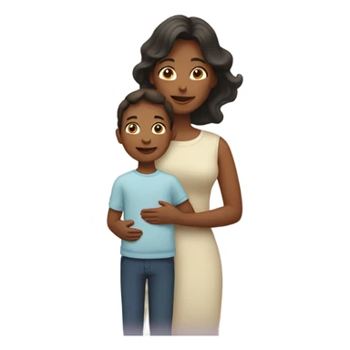 A mother with her boy sticker