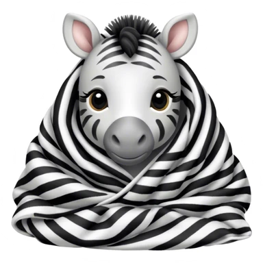 Baby zebra cozy in blanket  sticker