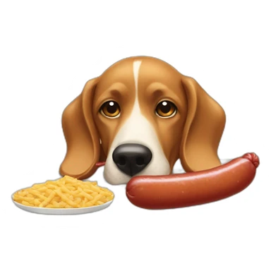 perro salchicha comiendo un hueso sticker