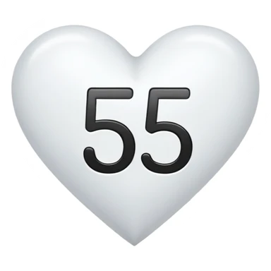 A big number five in a white heart with black font…  like this ➎  sticker