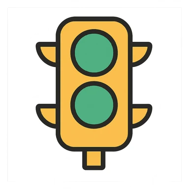 Change all the lights to green, keep the color outline icon style, with no background. sticker