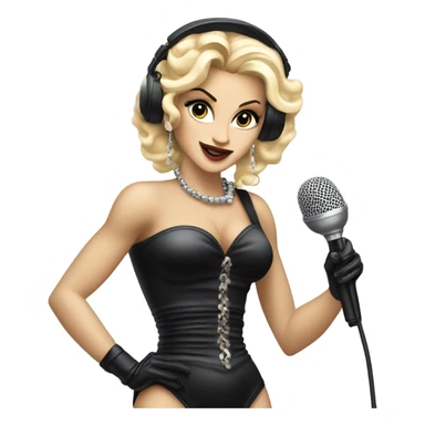 madonna blond ambition tour with microphone and headset sticker