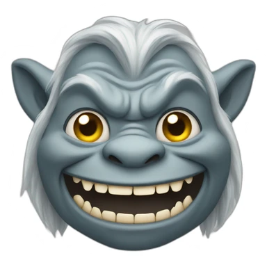 Big gray troll with big teeth sticker
