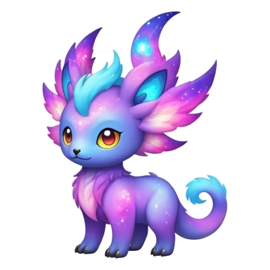 Cute cool colorful nebula fantasy animal hybrid Fakemon full body sticker