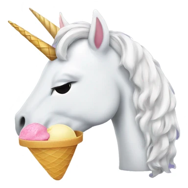Unicorn eating ice cream sticker