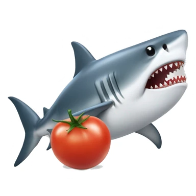 shark eat tomatos sticker