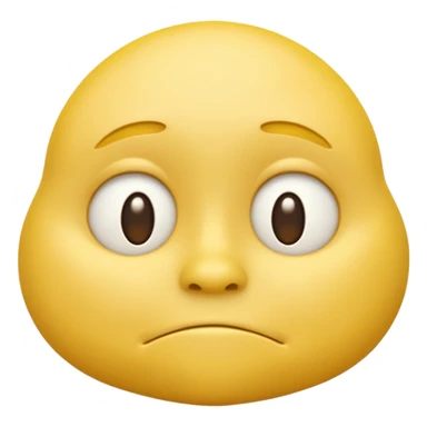 iOS-style 3D classic round yellow emoji face, half-closed droopy eyes, small uneven mouth, and slight head tilt, expressing sleepy and just-woke-up grogginess sticker