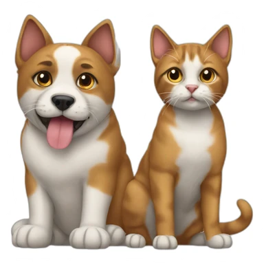 Cat with a dog sticker