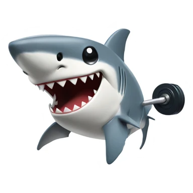 Shark lifting dumbbells  sticker