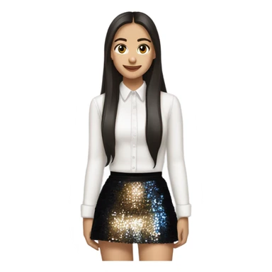 Singer Olivia Rodrigo wearing black tights platform boots sequin skirt and a white shirt  sticker