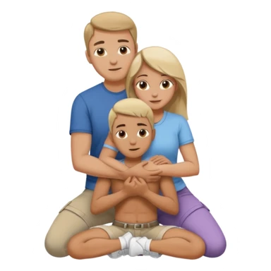 man on knees hugging womans waist sticker