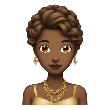 girl with brown hair and gold jewelry  sticker