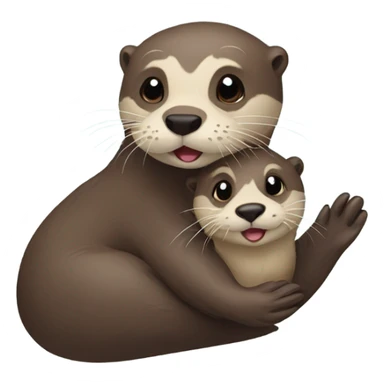 otter with a baby otter sticker