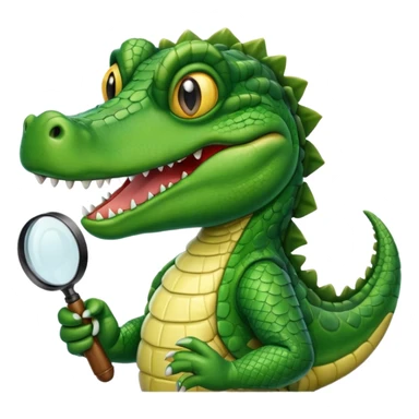 A gator with a magnifying glass sticker