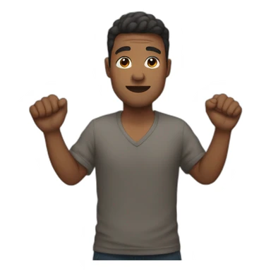 man holding his arms out  sticker