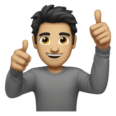 dark hair dark eyed man thumbs up  sticker