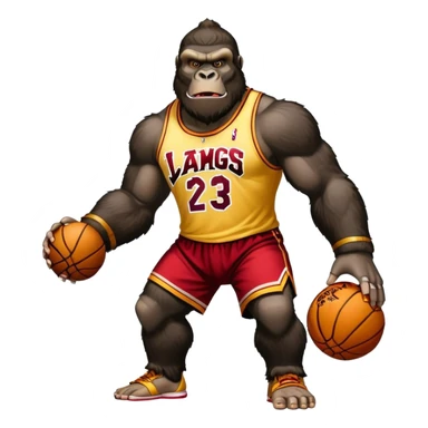 king kong wearing lebron jersey LB23 sticker