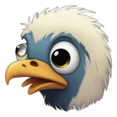 more emo haired chicken black eyes sticker