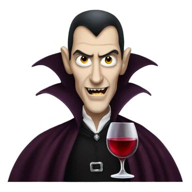 dracula with a glass of wine sticker