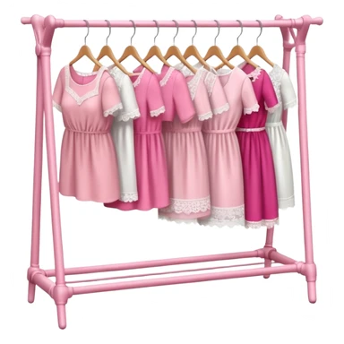 mix light pink dark pink and white girly clothes rack sticker