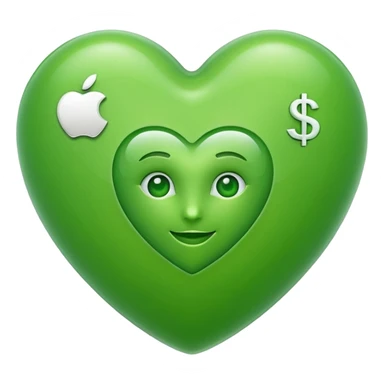apple emoji heart, with dollar sign sticker