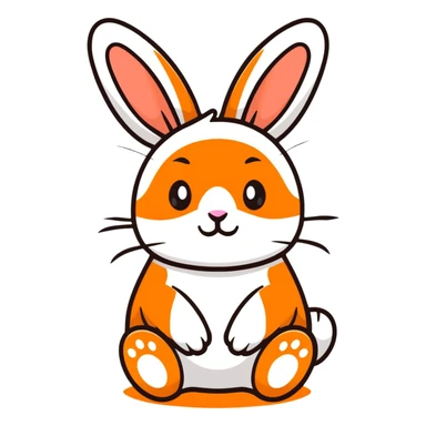 adorable blue bunny rabbit sticker