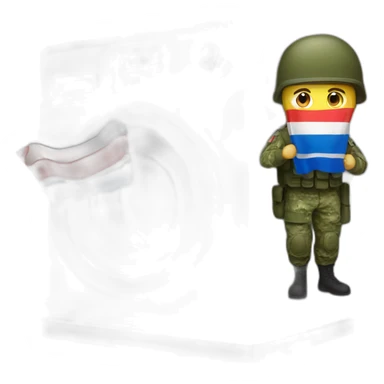 soldier on washing machine russian flag sticker