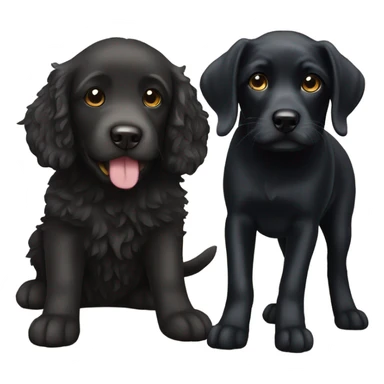 Black lab and Cavapoo sticker