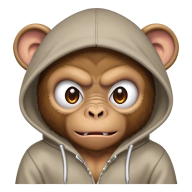 angry monkey in hoodie ￼ sticker