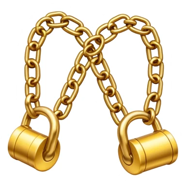 Golden shackles chains sticker