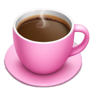 Pink mug with coffee sticker
