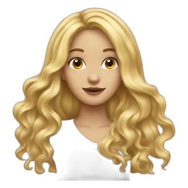 blonde long wavy hair girl sticker