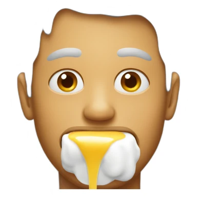 man with mayonnaise in mouth dripping sticker