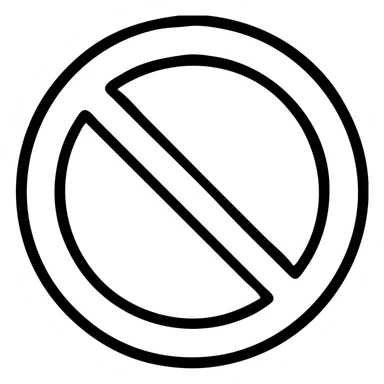 No entry sign, circle with diagonal line through sticker