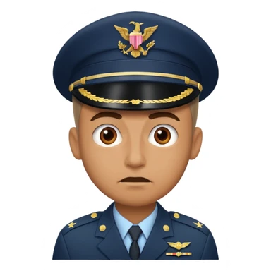 military man with crazy look sticker