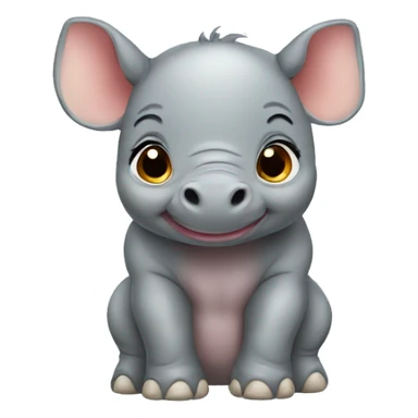 A baby rhinoceros sticker