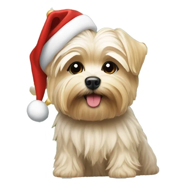 Morkie under Christmas tree  sticker