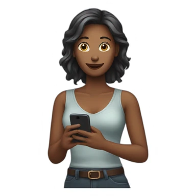 women with smartphone  sticker