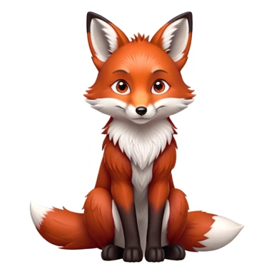 cinematic-noble [fox]-realistic-full-body-sitting-emoji,-tail-tucked-close,-head-tilted-dramatically,-fox-[red]-fur,-simplified-yet-realistic-focused-features,-highly-detailed,-glowing-with-an-almost-sarcastic-glow  expressive eyes sticker