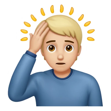 Astonished faint backwards with one hand on forehead sticker