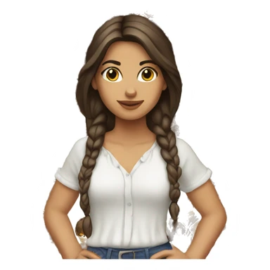 gypsy girl brunette hair sticker