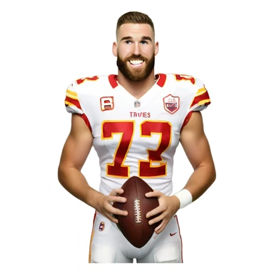 Travis Kelce with football sticker