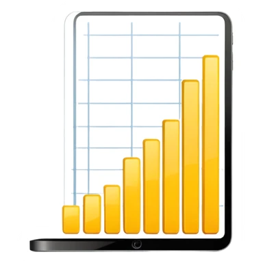quiero crear un emoji que represente un gráfico de barras en color amarillo sticker