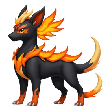 
Canine-Litten-Houndoom-Amaura-Salandit-Noibat-Flareon-Fakémon-fusion (full body) sticker